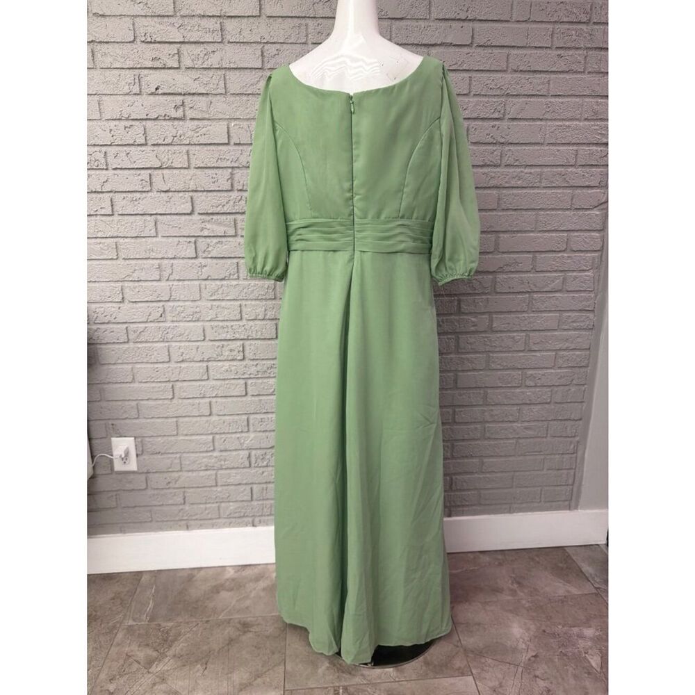 Women's Sage Green Mother Of The Bride A-Line Dress Size 16 - Picture 2 of 10